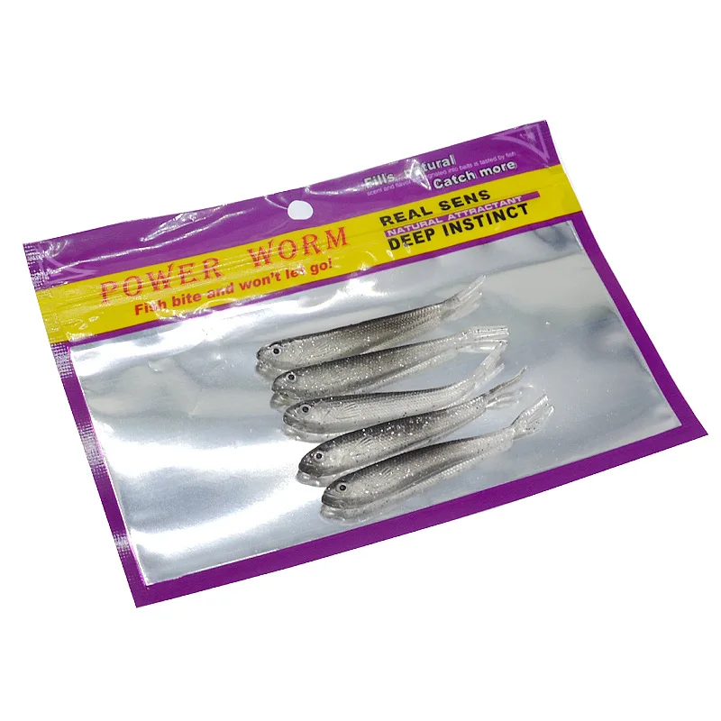 Señuelo blando de pesca, cebo súper Natural, atrayente Artificial negro, simulación de captura de peces, 7cm/10cm, 5 unidades/bolsa - imagen 2