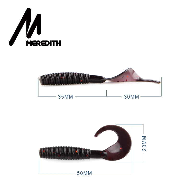 MEREDITH-Señuelos blandos de pesca, 50mm, 1,26g, 20 piezas, cebo Artificial suave, aparejos depredadores, señuelo de pesca suave, Wobbles de gusano - imagen 5