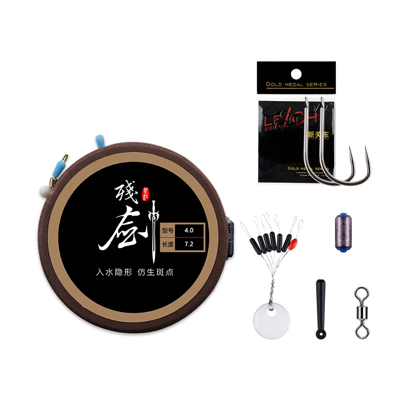 Kit pesca carrete línea principal plomos ganchos flotador herramienta - imagen 5