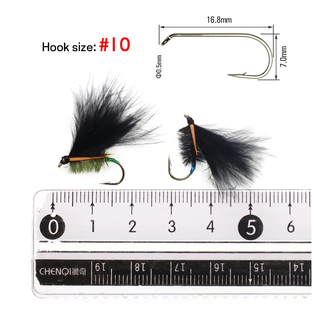 WIFREO-Serpentinas de plumas Marabu, Señuelos de pesca con mosca, trucha, Mosca, Mosca, señuelo de pesca, cebos para salmón, Lucio Steelhead, 6 uds. - imagen 2