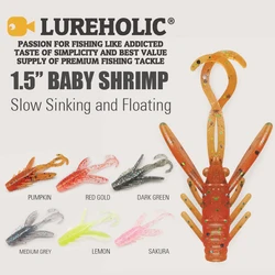 12 Uds LUREHOLIC 1,5 "3cm mini cebo de señuelo suave flotante y de hundimiento lento 1g gusano señuelo de pesca suave camarones con carpa lubina
