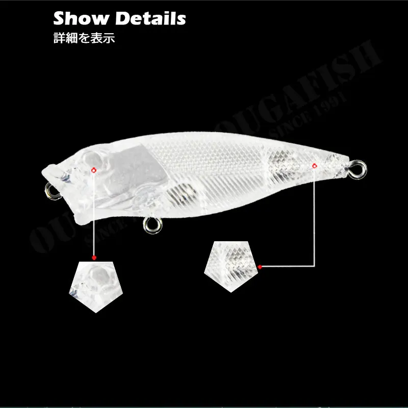 Señuelos de Pesca sin pintar de 70mm y 7g, Wobblers flotantes en blanco, ABS transparente, Isca, equipo de pesca Artificial, 2022 - imagen 3