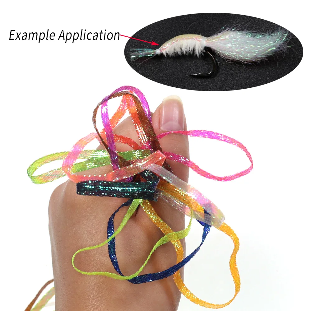 ICERIO 2 bolsas de cinta trenzada de diamante plano de 3mm y 4mm, Material de atado de moscas de Color UV para atar camarones, Scud, moscas emergentes de Ninfa, moscas de agua salada - imagen 4