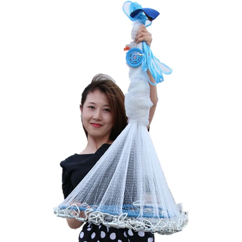 Redfish Catch Fish Net con discos red de pesca Red de pesca Red de lanzamiento al aire libre estilo EE. UU. de malla pequeña - imagen 3