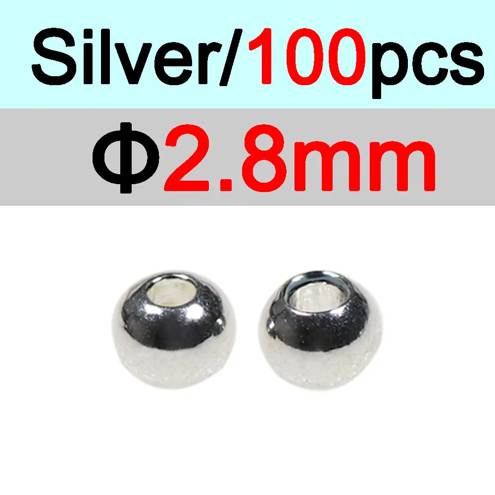 2.8mm Silver 100pc