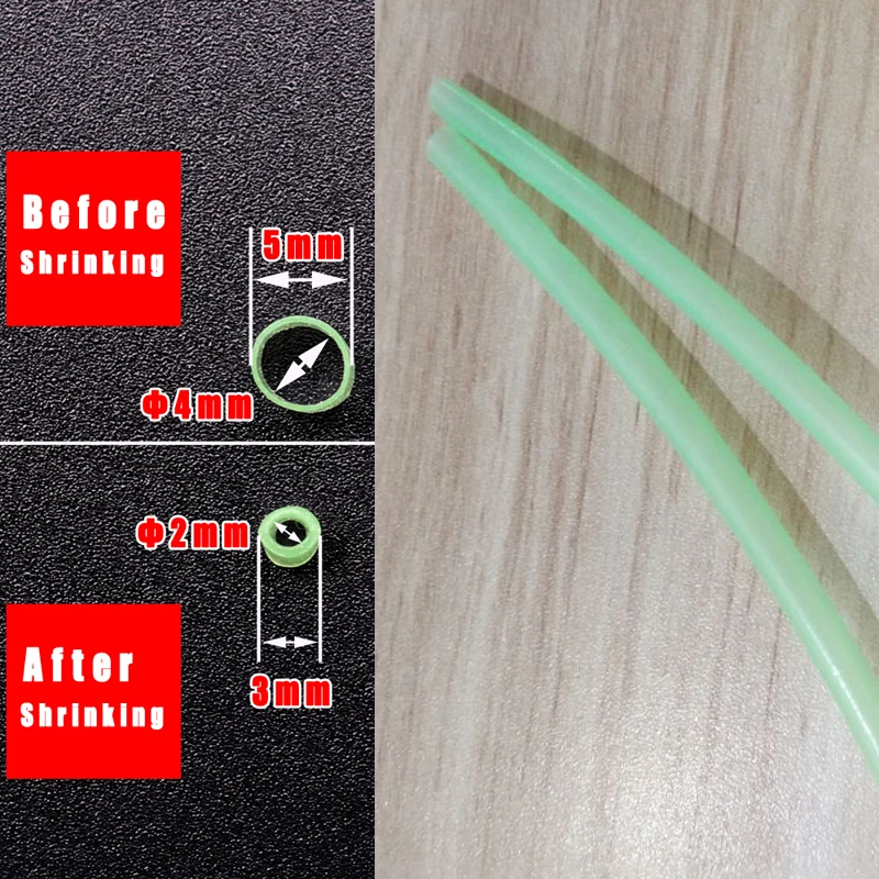 Bimoo tubos termorretráctiles de 2m/5m, Material de aparejo de pesca de agua salada, accesorios de pesca, herramienta de tubo retráctil, 5mm, Verde - imagen 3