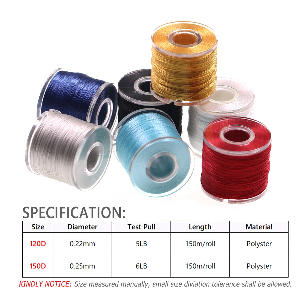 Bimoo-Hilo de encuadernación para anzuelo de pesca, 120D, 150D, 150m, resistente, lento, con brillo UV - imagen 3