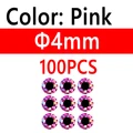 100pcs 4mm Pink