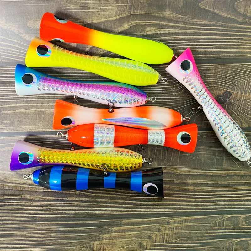 OBSESSION-señuelo de curricán de madera, 65g, 90g, 120g, 140g, gran juego, superficie Topwater, Popper, lápiz en barra, cebo de pesca para barco de agua salada - imagen 3