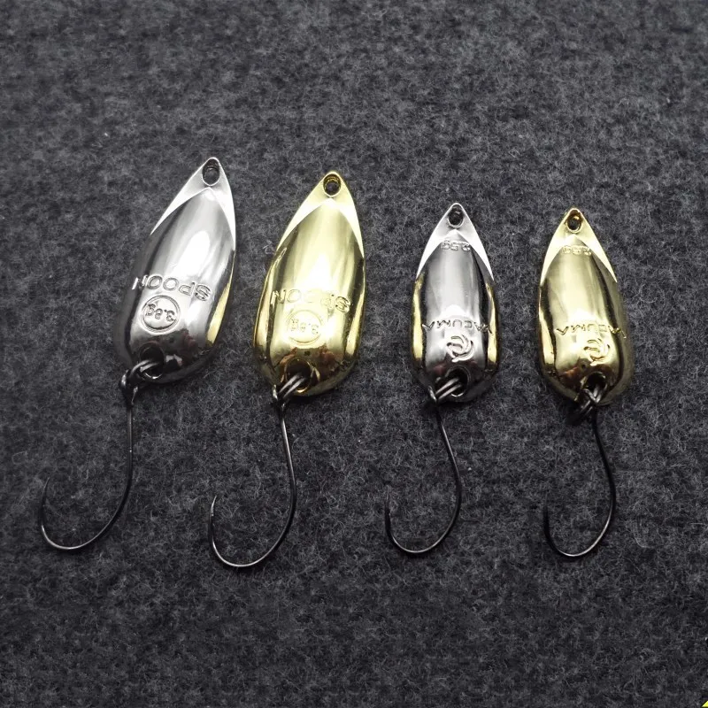 Señuelo de Micro cuchara para pesca, 2,2g, 3,8g, forma de clavícula, cebo duro de Metal Artificial, 2 unidades por lote - imagen 2