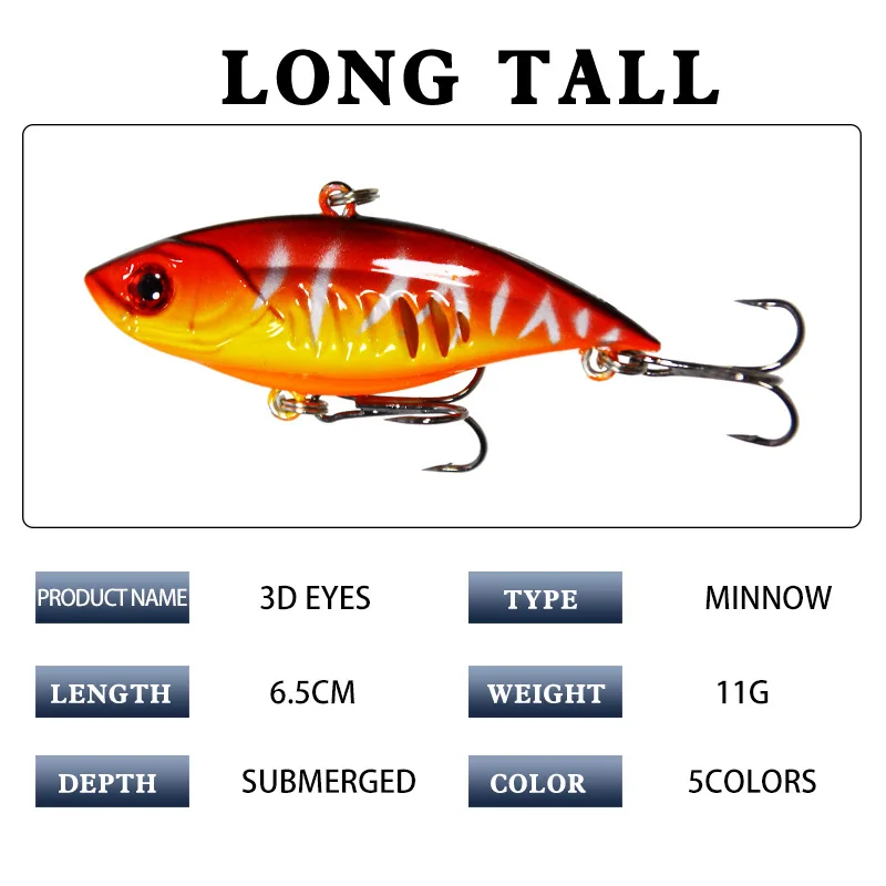 Señuelo de pesca Artificial, aparejos de pesca de mimbre, equilibrador de lubina, 1 pieza, VIB, 6,5 cm, 11g - imagen 4