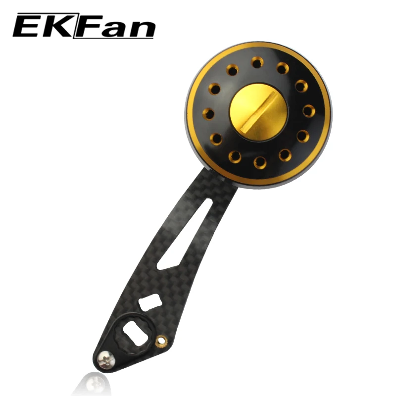 EKFan-mango de carrete de pesca con agujero de 7 y 8x4mm x 5mm, mango de fibra de carbono de 93MM, perilla de Metal para piezas de carrete de pesca, Baitcasting - imagen 4