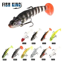 FISH KING-anzuelo de pesca suave, 1 unidad, 8/10CM, 9g/21,5g, señuelo de pesca Swimbait, anzuelo triple
