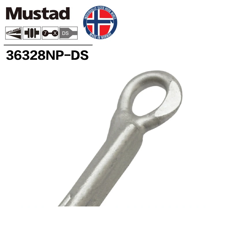 Mustad Noruega Origem Anzuelo de pesca de acero de alto carbono de alta calidad Anzuelo de púas, 2/0 -7/0 # ,36328NP-DS - imagen 4