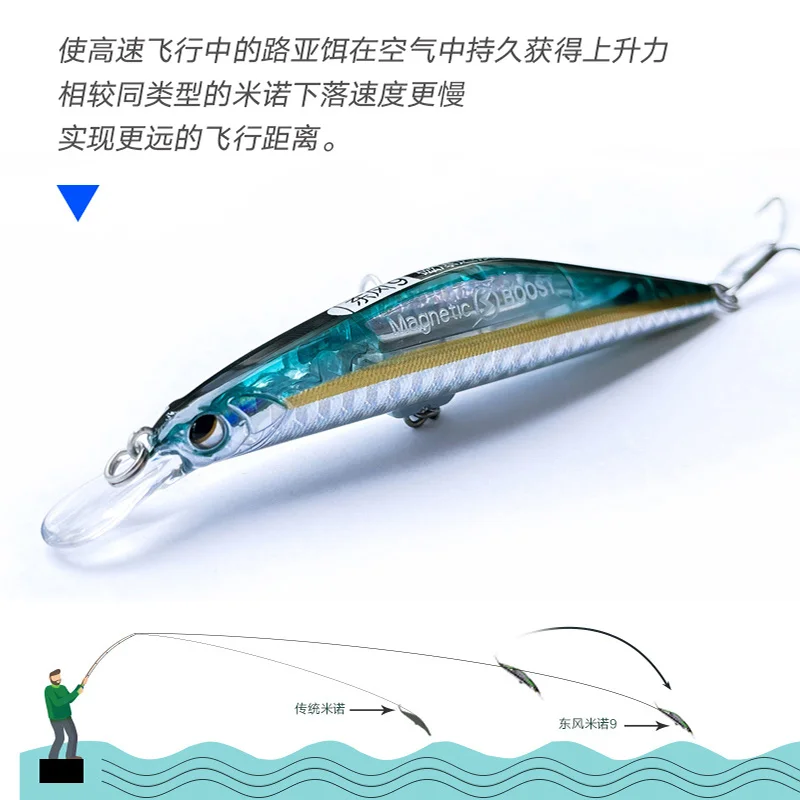 Lurefans DongFeng75/9 señuelo de pesca de pececillo que se hunde, 9,5g/11,5g, tiro largo, aumento magnético, Isca Artificial, Wobbler, cebo duro falso