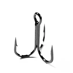 Anzuelos Triple Negro Acero Alto Carbono para Carpa y Lubina Marina