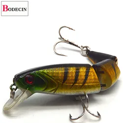 Señuelo de pesca duro de lubina de varias secciones, ojos de pez 3D, 1 Uds., Crankbaits, pececillo, cebo Artificial falso, traje para aparejos de pesca de carpa