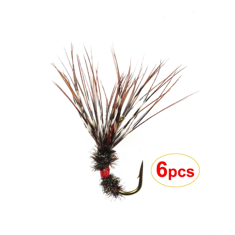 Bimoo-Mosca de pesca Tenkara Simple con cola de faisán, barata, húmeda, para trucha arcoíris, Steelhead Brook, lote de 6 unidades, n. ° 12 - imagen 2