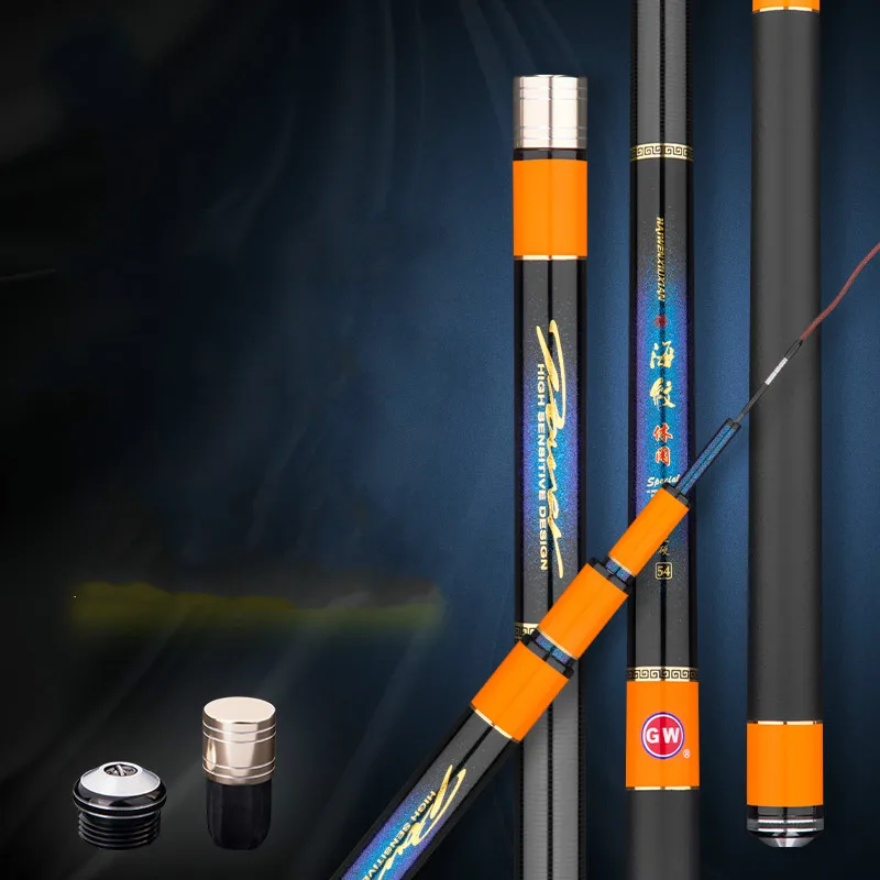 Caña de pescar telescópica de fibra de carbono, caña de pescar de 28 tonalidades, superligera, 3,6 M-8,1 M - imagen 4