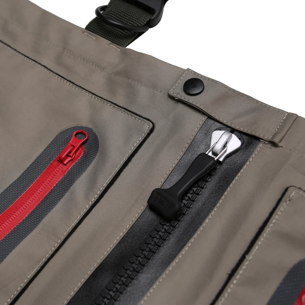 Botas de pecho transpirables con cremallera de 5 capas para hombre y mujer, botas de pesca con mosca - imagen 4