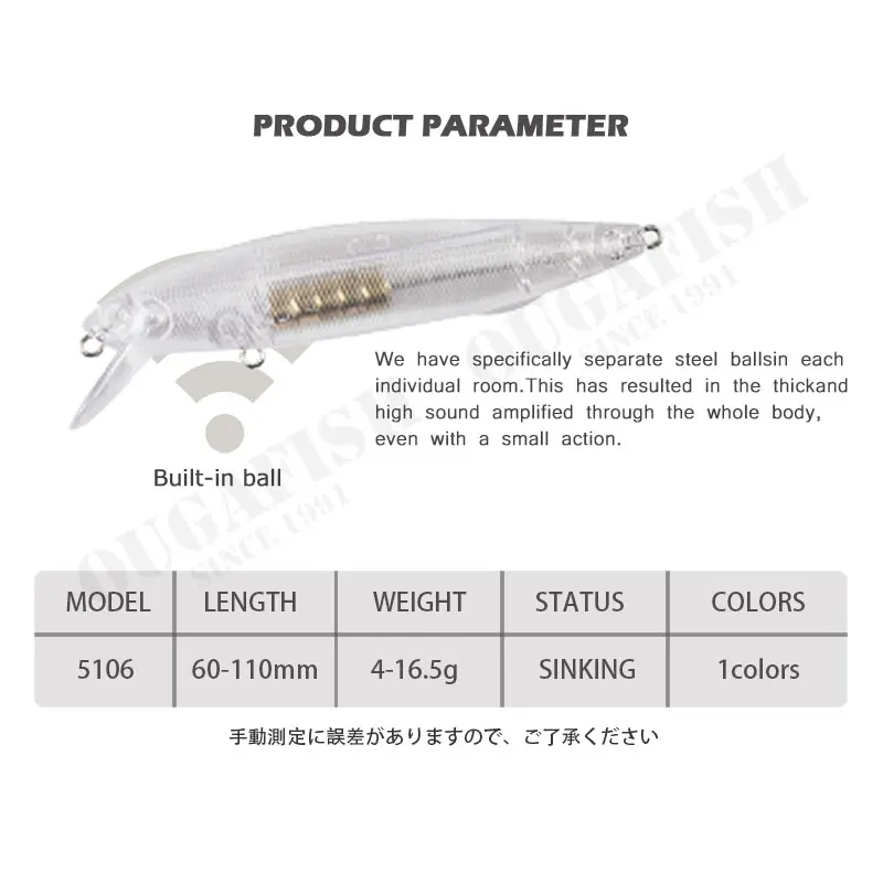 Señuelo De Pesca Minnow, señuelos transparentes sin pintar en blanco, 4-16,5g, 60-110mm, Wobblers, Accesorios De Pesca A La Carpe, productos De Angeln - imagen 4