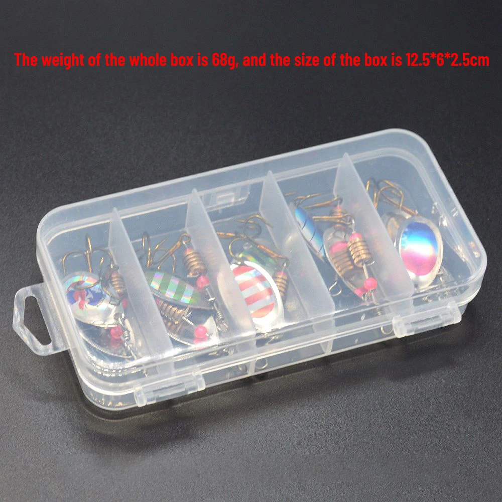 Señuelos giratorios de Metal para pesca, juego de cebos duros de 6CM y 4G, Wobbler con caja, anzuelos triples, aparejos de pesca, 10 unids/lote - imagen 3