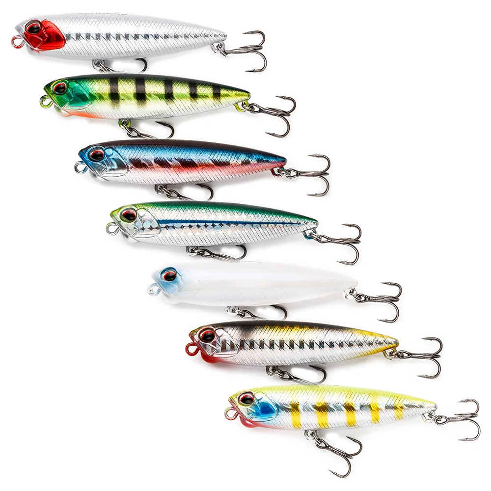 Topwater-señuelo de pesca de lápiz flotante, cebo duro Artificial biónico, aparejos de pesca como pececillos, 65mm, 5,5g - imagen 4