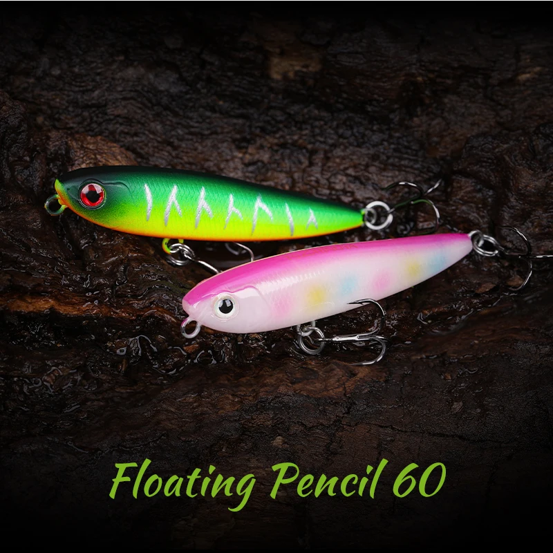 TSURINOYA-Lápiz flotante de 60F, cebo de 60mm, 3,1g, señuelo de pesca de agua dura profesional, para trucha pequeña, swimbait, wobblers - imagen 3