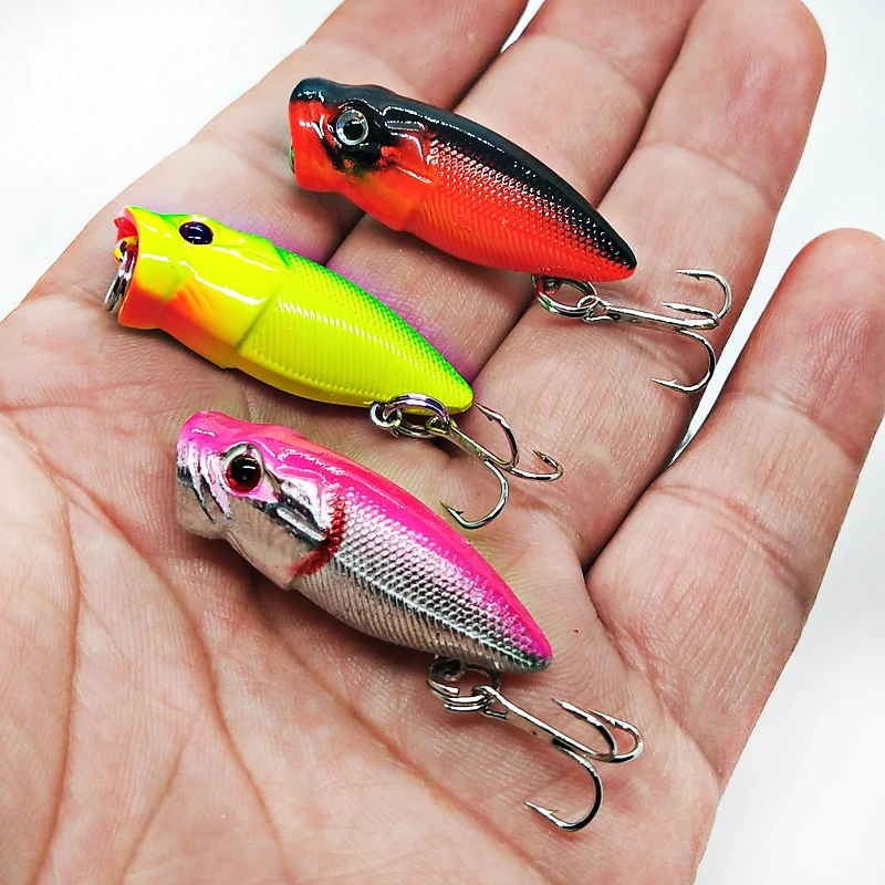 POETRYYI-Señuelos de Pesca de 3,5 cm/2,7g, cebo de Topwater Popper, cebo duro de 6 colores, Wobblers artificiales, aparejos de pesca de plástico - imagen 5