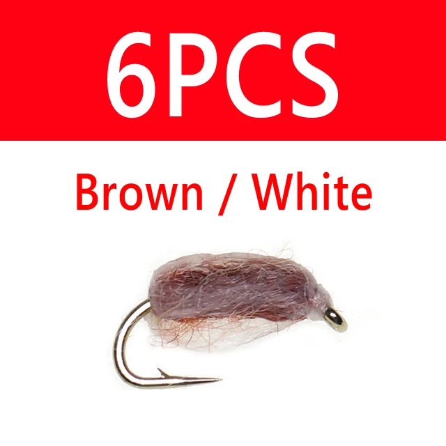6pcs Brown l White