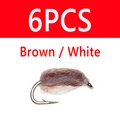 6pcs Brown l White