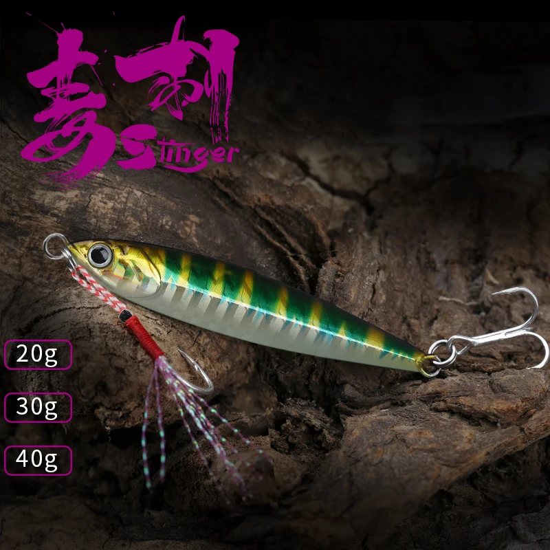 TSURINOYA-señuelo JIG de Metal STINGER, cebo de JIGGING luminoso, señuelo de pesca de 20g/30g/40g, barco de hundimiento rápido, Wobblers Swimbait - imagen 2