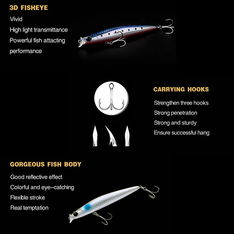 Accesorios de Pesca señuelo Minnow, peso de 17g, 110mm, cebo de superficie de Flaoting, equipo de Carpe, Isca Artificial, cebos Mino Leurre - imagen 5