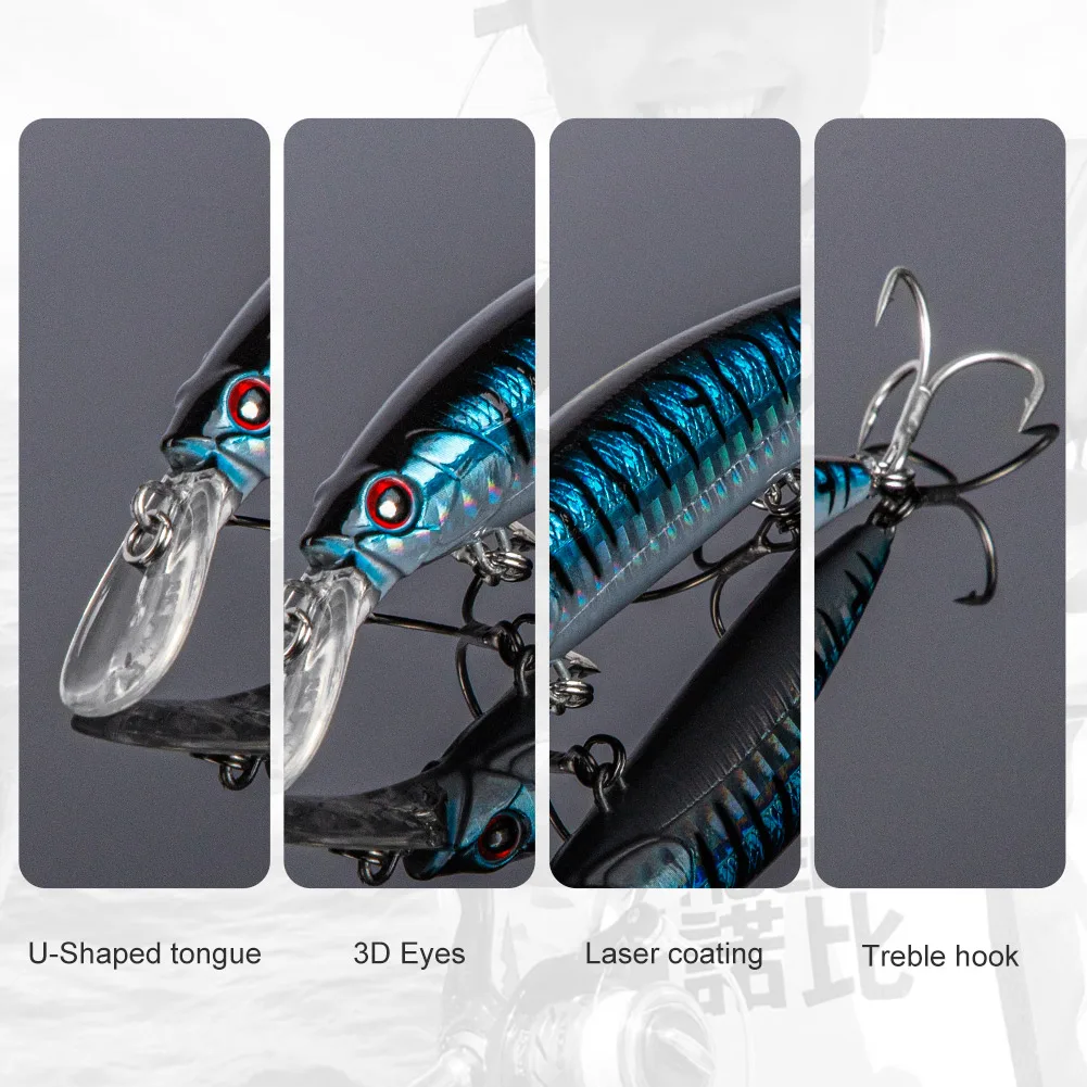 NOEBY-Señuelos de Pesca de pececillo, cebo duro Artificial de 110mm, 36g, hundimiento de 0,2-3m, Jerkbait Wobbler, lubina de mar, Lucio, aparejos de pesca de invierno - imagen 5
