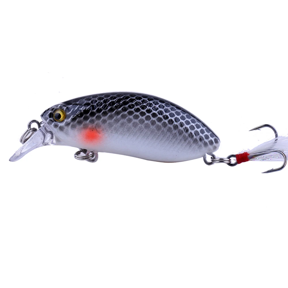 Crankbait de buceo con ganchos de plumas, cebo de manivela duro Artificial, 10 colores, Wobblers, aparejos de pesca, 6CM, 9,5G, 1 ud./10 Uds. - imagen 5