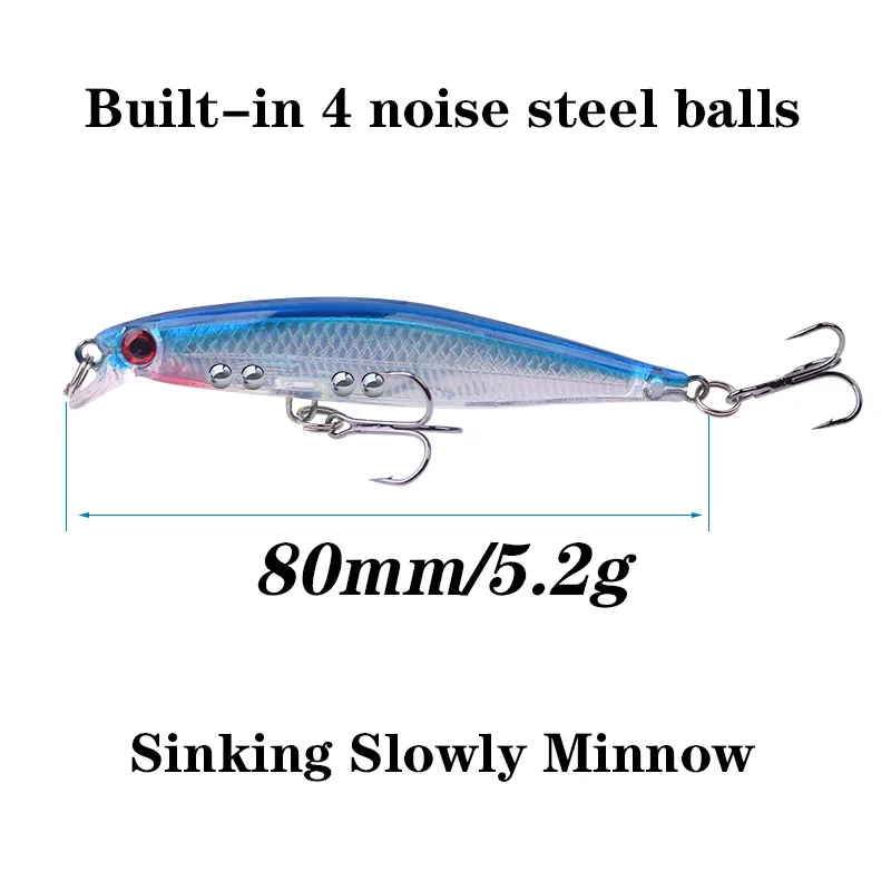 Señuelos de Pesca de plástico láser, cebo duro Artificial de 80mm y 5,2g, Wobbler para Lucio, Crankbait, aparejos de Pesca, 1 ud. - imagen 3