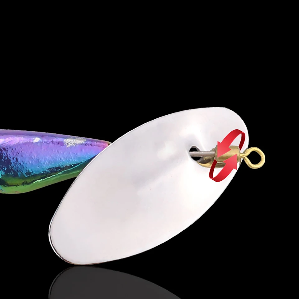 WALK FISH AR-S-cebos giratorios hechos a mano, 3,5g, 7g, señuelo de Metal, cuchara Artificial dura de latón, cebo de cucharas de cobre para perca de trucha - imagen 4