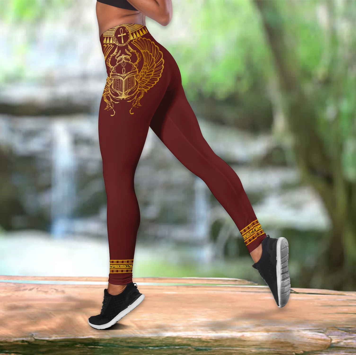Khepri Set Leggings y Camiseta Fitness 3D Mujer – Estampado Egipcio - imagen 5