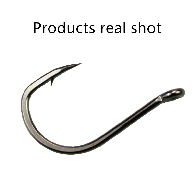 Anzuelo de pesca de carpa con púas de un solo círculo, accesorios de aparejos de pesca con anzuelo perforado de acero al carbono de alta calidad, 100 piezas - imagen 5