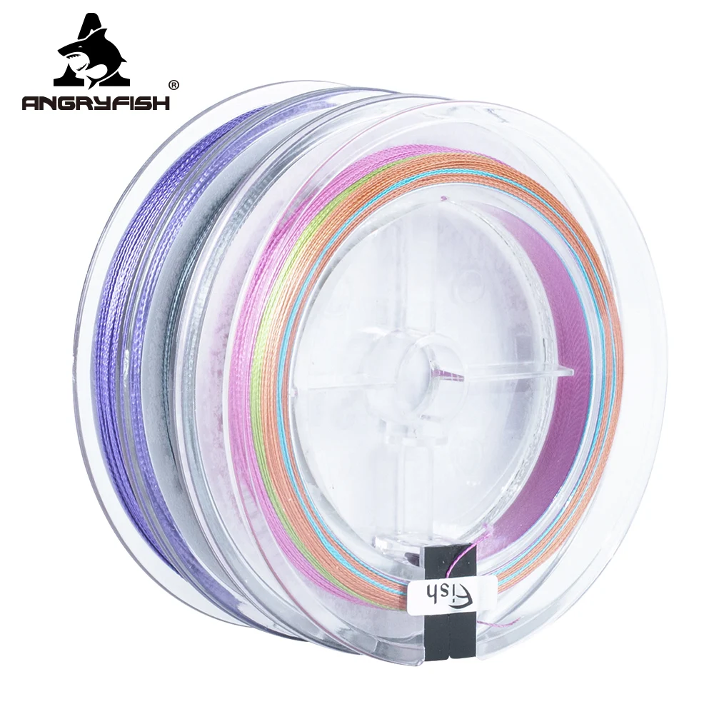 Angryfish-alambre trenzado Súper suave, línea de hundimiento de 4x114M, Material PE, multifilamento, línea de pesca de carpa - imagen 4