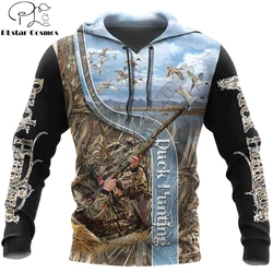 Sudaderas con capucha novedosas con estampado 3D de caza de patos para hombre, Sudadera con capucha, ropa de calle Unisex, jersey, chándales informales KJ0171