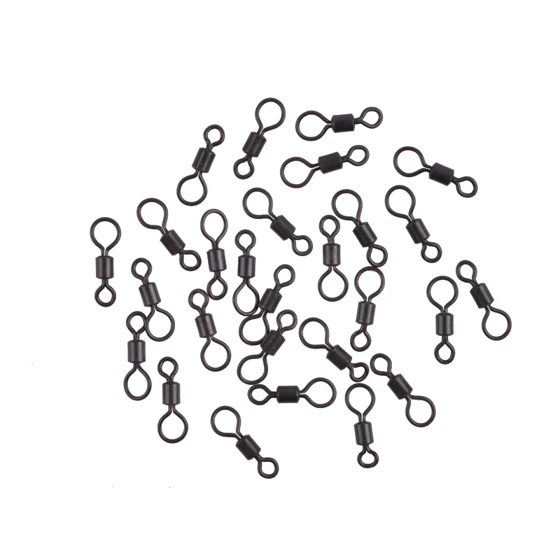 500 unids/lote conector de pesca de carpa helicóptero Chod Rig ojo grande negro mate plataformas de enlace rápido aparejos giratorios para pesca de carpa - imagen 4