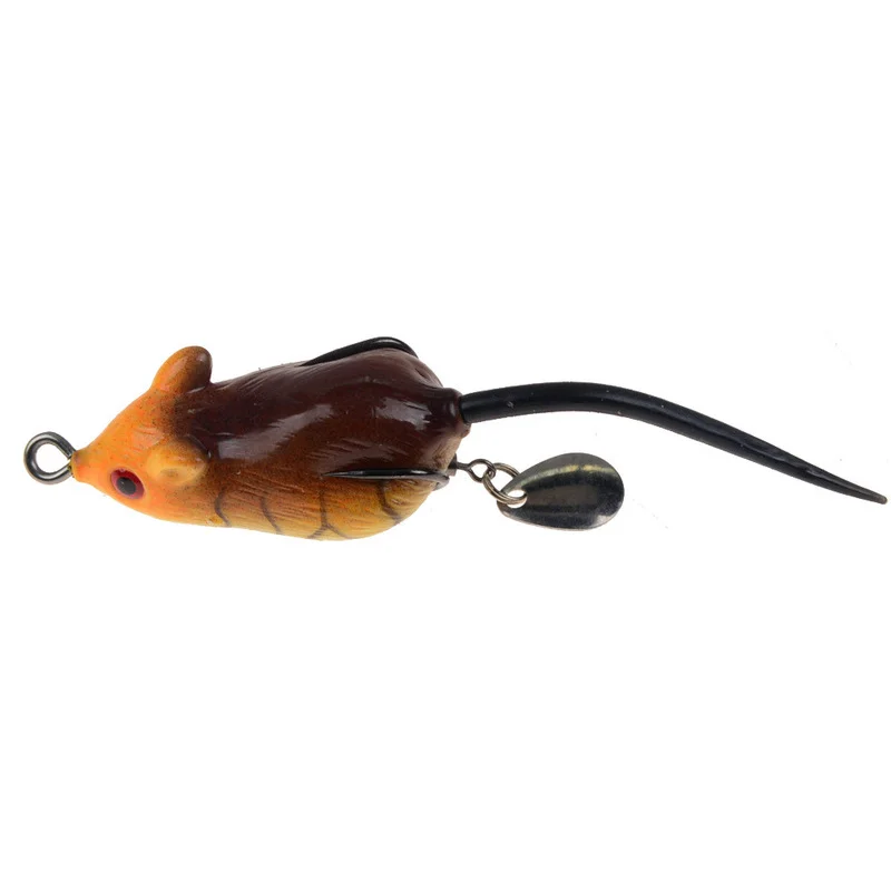 Topwater-señuelo de pesca de ratón suave, 5,5 cm, 10,5g, ojos 3D flotantes, Crankbait, cebo Artificial, aparejos de pesca, 1 lote - imagen 4