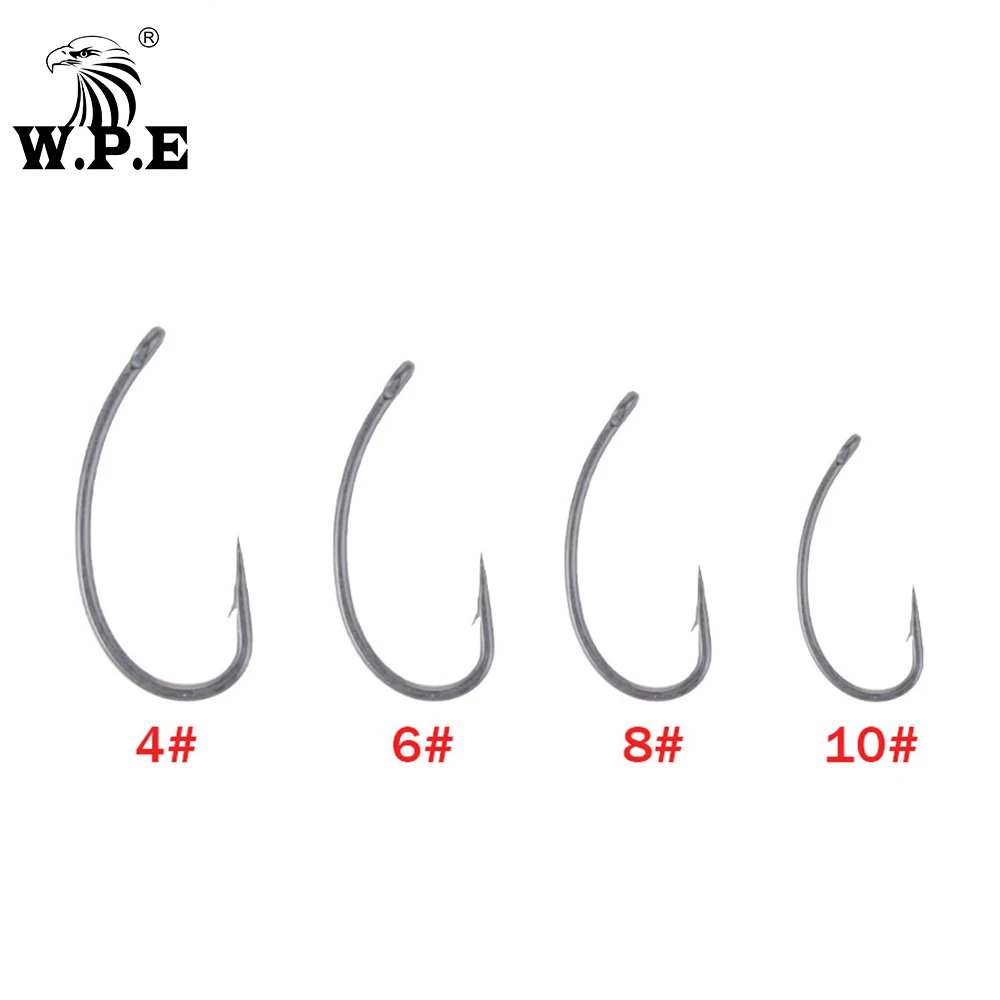 W.P.E-anzuelos de pesca con revestimiento, accesorio gris mate, con púas, mango curvo, pinzas, púas, 30 unids/lote - imagen 3