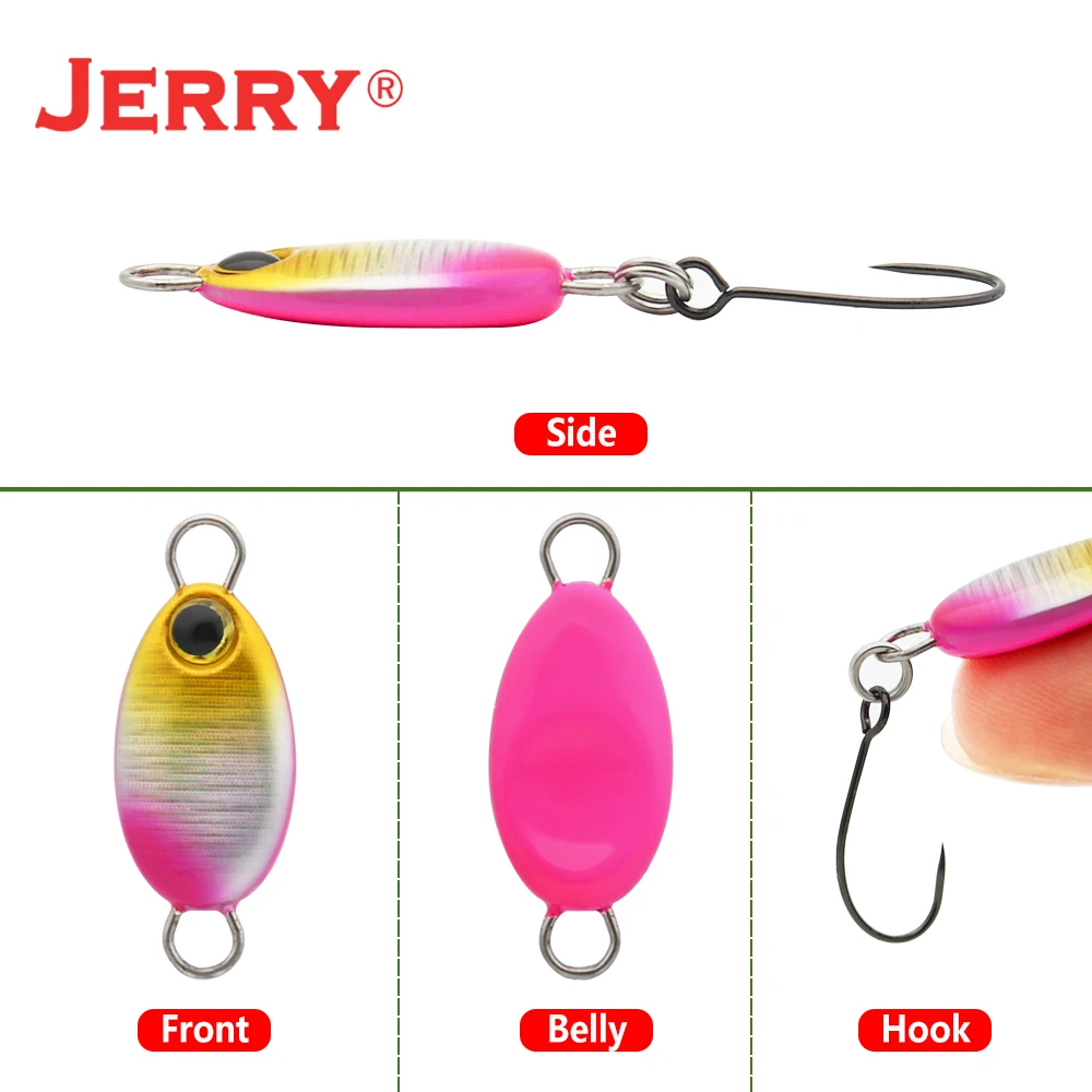 Jerry Hugo-Señuelos de Pesca giratorios, plantilla de Metal, Micro trucha, Lucio, lubina, buceo profundo, hundimiento, cebo Artificial