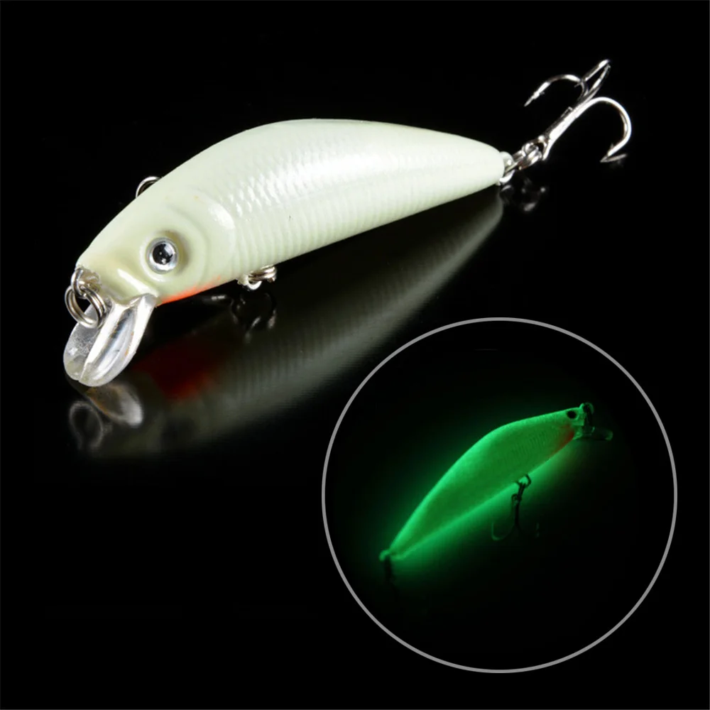 Señuelos de pesca de pececillo luminoso 3D, 1 Uds., 70mm, 8g, Wobblers artificiales de agua superior, cebos duros falsos, Crankbaits, cebo duro Artificial