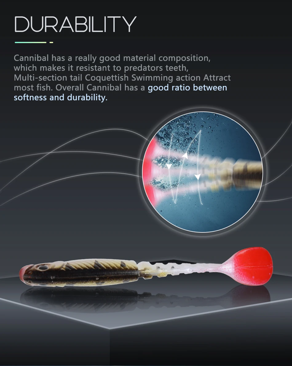 Comparación de diferentes tamaños de señuelos MEREDITH disponibles