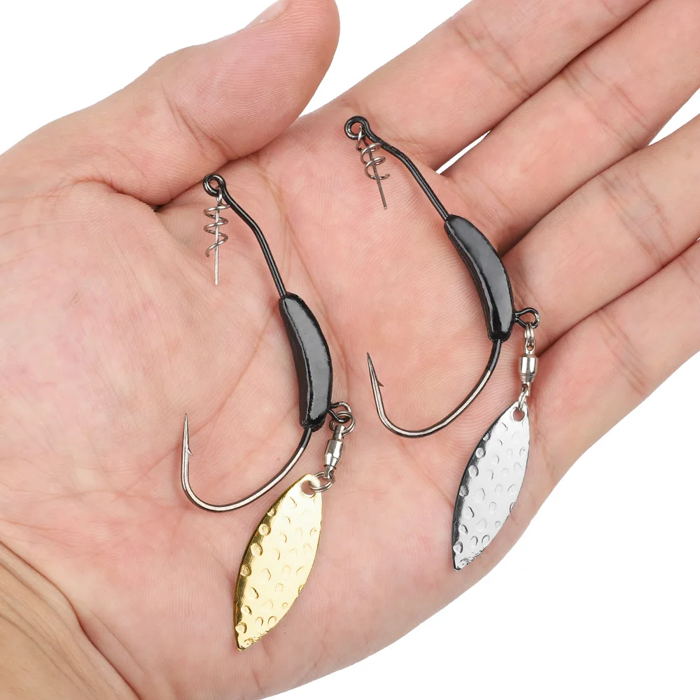 Anzuelo Swimbait con hoja de sauce, anzuelos de manivela con peso, 2g-9g, lote de 3 unidades - imagen 5