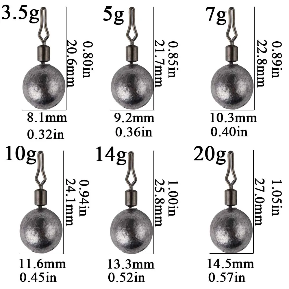 Plomo de pesca de 5 uds/10 Uds., 3,5g, 5g, 7g, 10g, 14g, 20g, peso de tiro caído, pesca en agua dulce y salada - imagen 2
