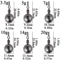 Plomo de pesca tiro caído 3,5-20g agua dulce y salada
